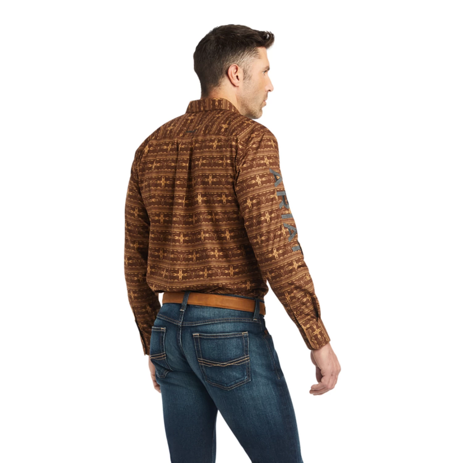 Ariat® Men's Team Toffee Brown Colter Fitted Button Down Shirt 10042353 4 Ariat® Men's Team Toffee Brown Colter Fitted Button Down Shirt 10042353 - Image 2