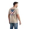 Ariat® Men's Flag Flow Oatmeal Heather Graphic T-shirt 10042756 -ARIAT Cowboy Gear 10042756a