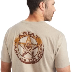 Ariat® Men's Star Oatmeal Heather Graphic T-shirt 10042762 -ARIAT Cowboy Gear 10042762d