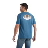 Ariat® Men's Hexafill Steel Blue Heather Graphic T-shirt 10042765 1 Ariat® Men's Hexafill Steel Blue Heather Graphic T-shirt 10042765 -ARIAT Cowboy Gear 10042765a