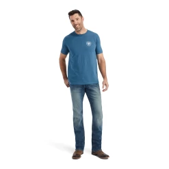 Ariat® Men's Hexafill Steel Blue Heather Graphic T-shirt 10042765 -ARIAT Cowboy Gear 10042765c