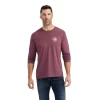 Ariat® Men's Long Sleeves Type Crest Burgundy Heather T-shirt 10042783 1 Ariat® Men's Long Sleeves Type Crest Burgundy Heather T-shirt 10042783 -ARIAT Cowboy Gear 10042783a
