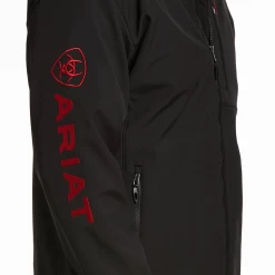 Ariat® Men's Logo 2.0 Black & Red Softshell Jacket 10043176 -ARIAT Cowboy Gear 10043176 2