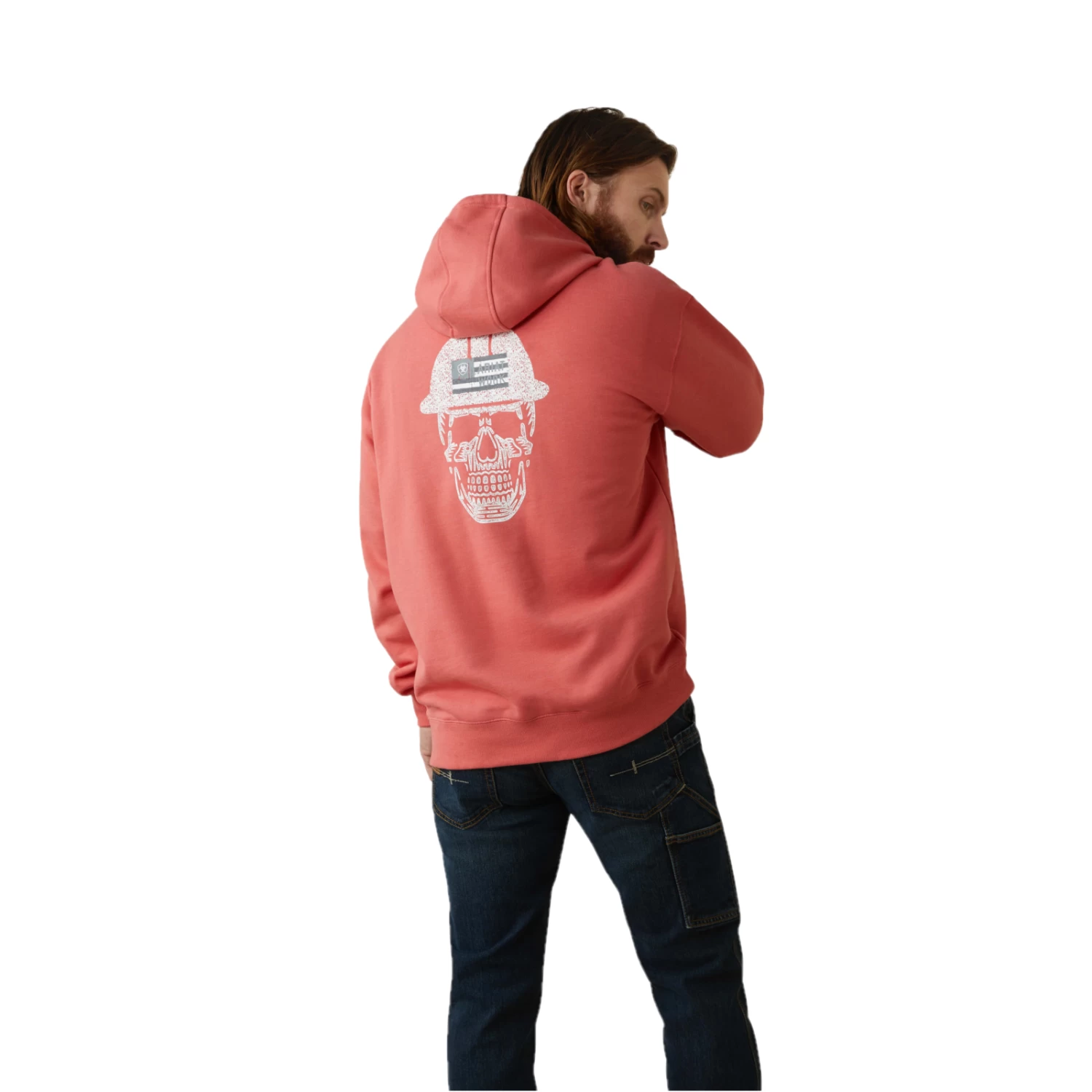 Ariat® Men's Rebar Roughneck Heather Coral Pullover Hoodie 10043363 8 Ariat® Men's Rebar Roughneck Heather Coral Pullover Hoodie 10043363 - Image 6