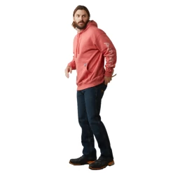 Ariat® Men's Rebar Roughneck Heather Coral Pullover Hoodie 10043363 15 Ariat® Men's Rebar Roughneck Heather Coral Pullover Hoodie 10043363 -ARIAT Cowboy Gear 10043363d