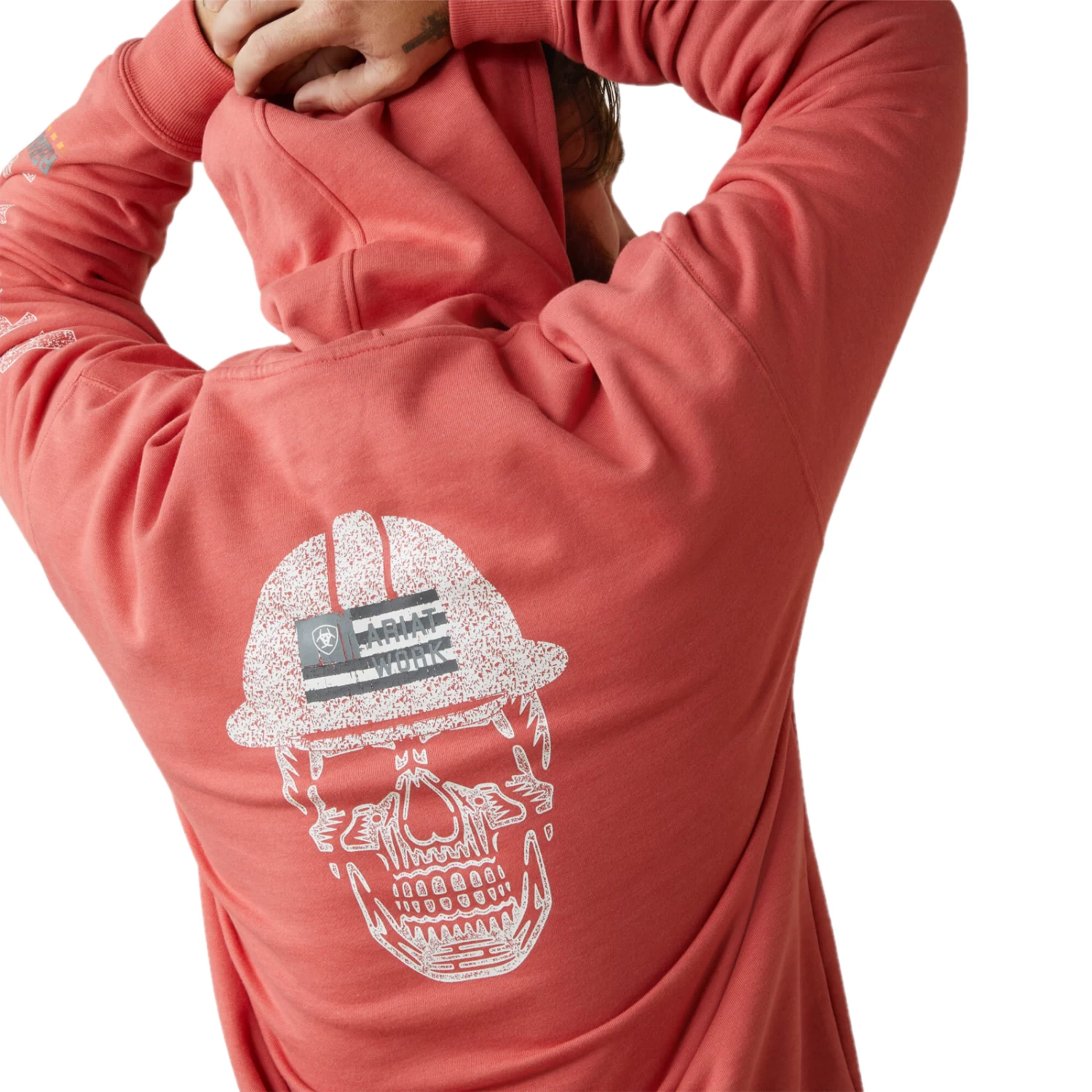 Ariat® Men's Rebar Roughneck Heather Coral Pullover Hoodie 10043363 7 Ariat® Men's Rebar Roughneck Heather Coral Pullover Hoodie 10043363 - Image 5