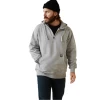 Ariat® Men's Rebar Workman 1/4 Zip Heather Grey Hoodie 10043367 -ARIAT Cowboy Gear 10043367a