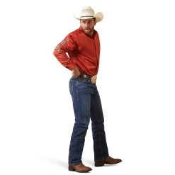 Ariat Men's Team Logo Twill Easy Tiger Orange Button Up Shirt 10043522 11 Ariat Men's Team Logo Twill Easy Tiger Orange Button Up Shirt 10043522 -ARIAT Cowboy Gear 10043522 full 1