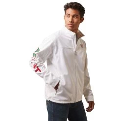 Ariat® Men's Team Mexico White Mexican Flag Softshell Jacket 10043549