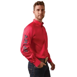 Ariat® Men's Team Logo Classic Azalea Button Down Shirt 10043567 9 Ariat® Men's Team Logo Classic Azalea Button Down Shirt 10043567 -ARIAT Cowboy Gear 10043567e