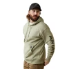 Ariat® Men's Rebar Graphic Heather Sage Pullover Hoodie 10043588 -ARIAT Cowboy Gear 10043588a