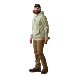 Ariat® Men's Rebar Graphic Heather Sage Pullover Hoodie 10043588 -ARIAT Cowboy Gear 10043588c