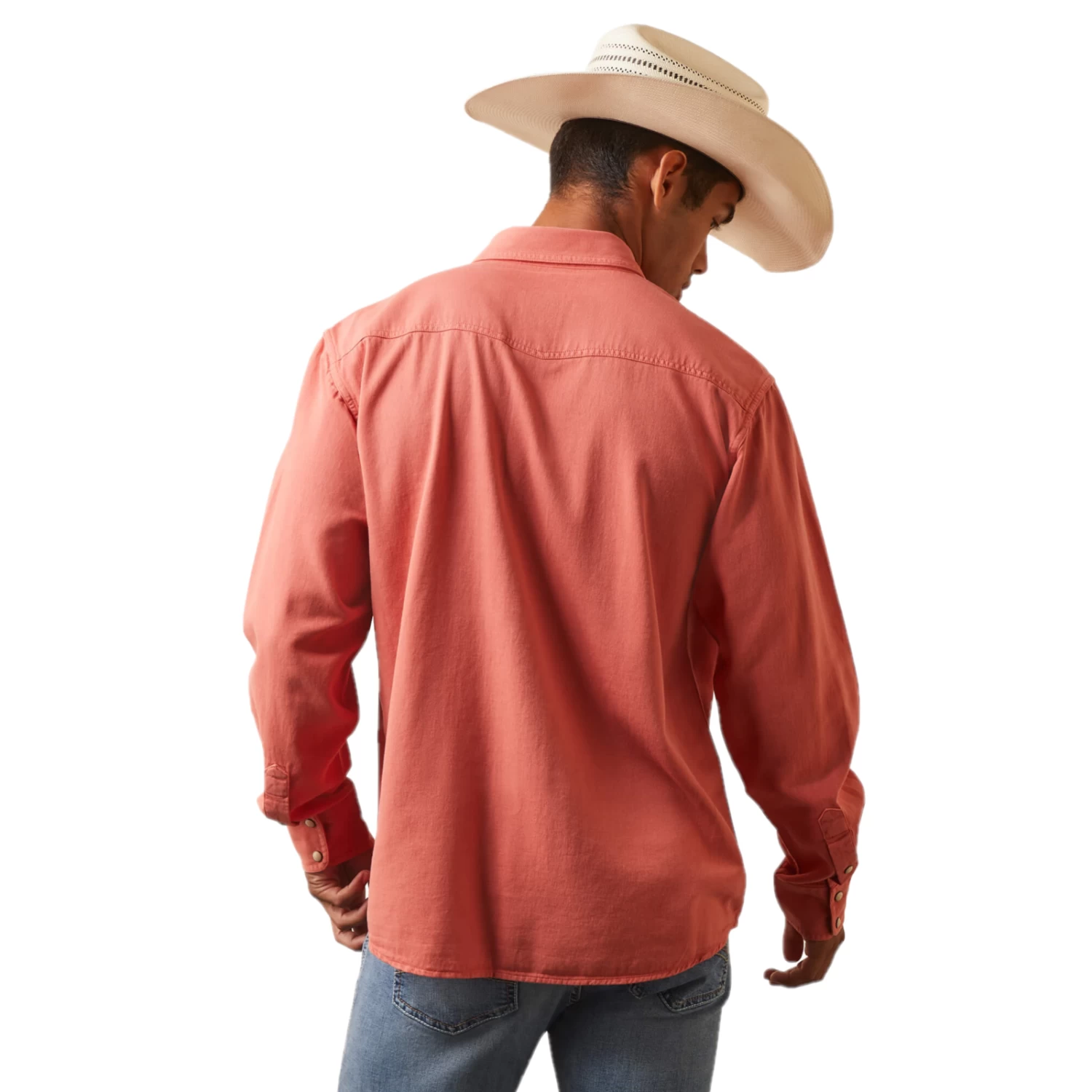 Ariat® Men's Retro Fit Jurlington Faded Brick Snap Shirt 10043647 4 Ariat® Men's Retro Fit Jurlington Faded Brick Snap Shirt 10043647 - Image 2