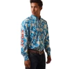 Ariat® Men's Team Spencer Classic Lyons Blue Button Down Shirt 10043695 -ARIAT Cowboy Gear 10043695a