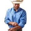 Ariat® Men's Classic Fit Leroy Chambray Blue Button Down Shirt 10043792 -ARIAT Cowboy Gear 10043792a