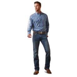 Ariat® Men's Team Samson Classic Blue Plaid Button Down Shirt 10043794 -ARIAT Cowboy Gear 10043794c
