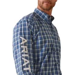 Ariat® Men's Team Samson Classic Blue Plaid Button Down Shirt 10043794 -ARIAT Cowboy Gear 10043794d