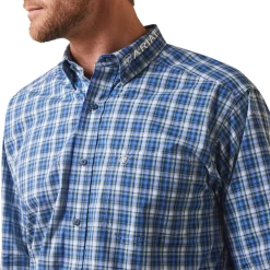 Ariat® Men's Team Samson Classic Blue Plaid Button Down Shirt 10043794 -ARIAT Cowboy Gear 10043794g