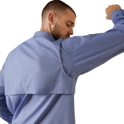 Ariat® Men's Rebar Made Tough VentTEK DuraStretch™ Blue Shirt 10043838 -ARIAT Cowboy Gear 10043838f