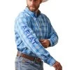 Ariat® Men's Classic Team Hogan Blue Button Down Shirt 10043872 -ARIAT Cowboy Gear 10043872 front