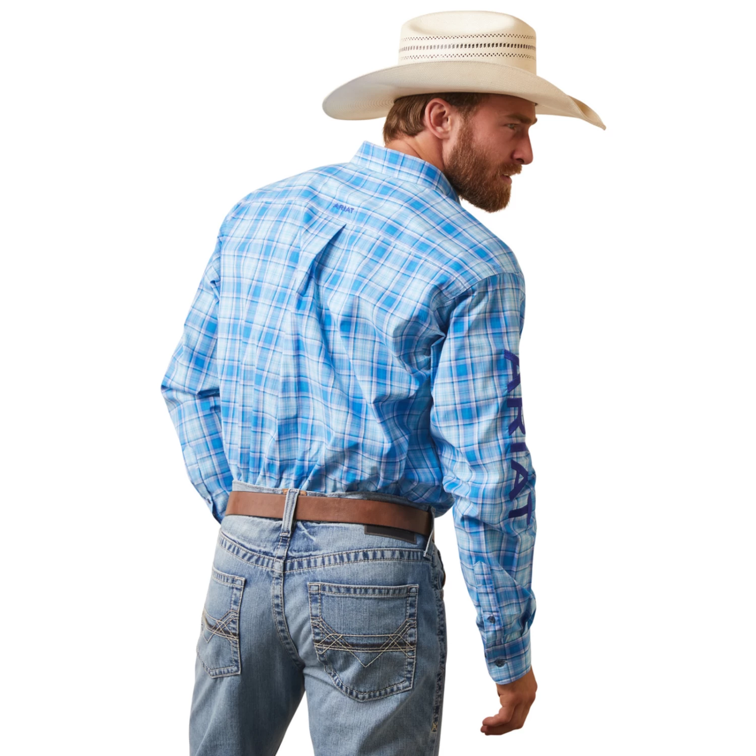 Ariat® Men's Classic Team Hogan Blue Button Down Shirt 10043872 4 Ariat® Men's Classic Team Hogan Blue Button Down Shirt 10043872 - Image 2