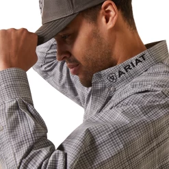 Ariat® Men's Classic Fit Team Houston Gray Button Down Shirt 10043873 -ARIAT Cowboy Gear 10043873b