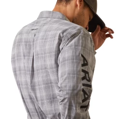 Ariat® Men's Classic Fit Team Houston Gray Button Down Shirt 10043873 -ARIAT Cowboy Gear 10043873c