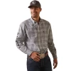 Ariat® Men's Classic Fit Team Houston Gray Button Down Shirt 10043873 -ARIAT Cowboy Gear 10043873d