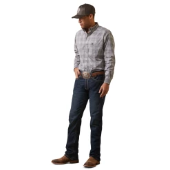 Ariat® Men's Classic Fit Team Houston Gray Button Down Shirt 10043873 -ARIAT Cowboy Gear 10043873e