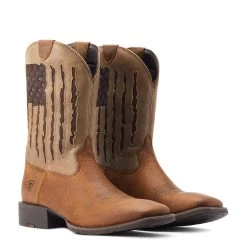 Ariat® Men's Sport My Country VentTEK™ Faithful Brown Boots 10044564 -ARIAT Cowboy Gear 10044564 pair