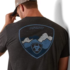 Ariat® Men's Logoscape Charcoal Heather Graphic T-Shirt 10044775 -ARIAT Cowboy Gear 10044775c