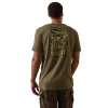 Ariat® Men's Tonal Camo Flag Military Heather T-Shirt 10044778 -ARIAT Cowboy Gear 10044778a