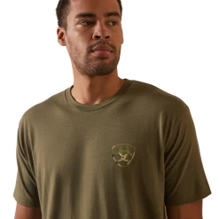 Ariat® Men's Tonal Camo Flag Military Heather T-Shirt 10044778 -ARIAT Cowboy Gear 10044778b