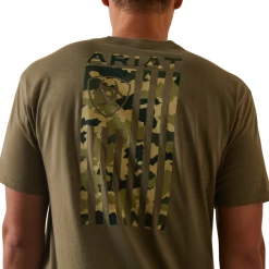 Ariat® Men's Tonal Camo Flag Military Heather T-Shirt 10044778 -ARIAT Cowboy Gear 10044778c