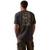 Ariat® Men's Tonal Camo Flag Charcoal Heather T-Shirt 10044779 -ARIAT Cowboy Gear 10044779a