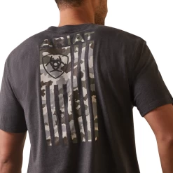 Ariat® Men's Tonal Camo Flag Charcoal Heather T-Shirt 10044779 9 Ariat® Men's Tonal Camo Flag Charcoal Heather T-Shirt 10044779 -ARIAT Cowboy Gear 10044779c