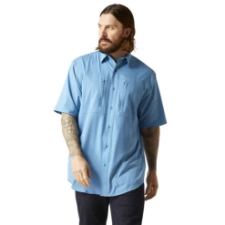 Ariat® Men's VENTTEK™ Woven Blue Button Down Shirt 10044933 11 Ariat® Men's VENTTEK™ Woven Blue Button Down Shirt 10044933 -ARIAT Cowboy Gear 10044933d
