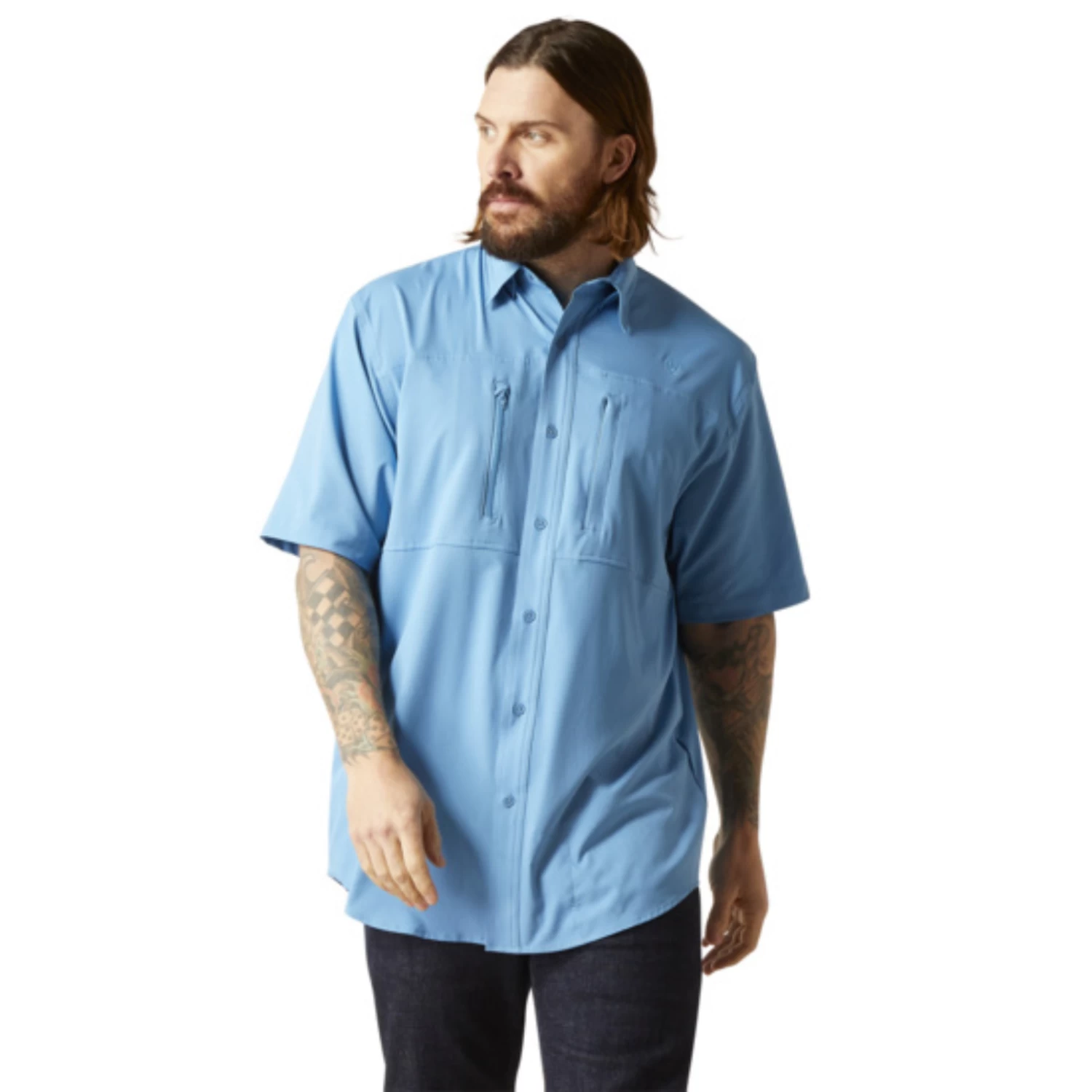Ariat® Men's VENTTEK™ Woven Blue Button Down Shirt 10044933 7 Ariat® Men's VENTTEK™ Woven Blue Button Down Shirt 10044933 - Image 5
