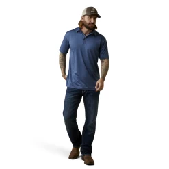 Ariat® Men's Charger 2.0 Fitted Navy Blue Polo 10045032 -ARIAT Cowboy Gear 10045032d