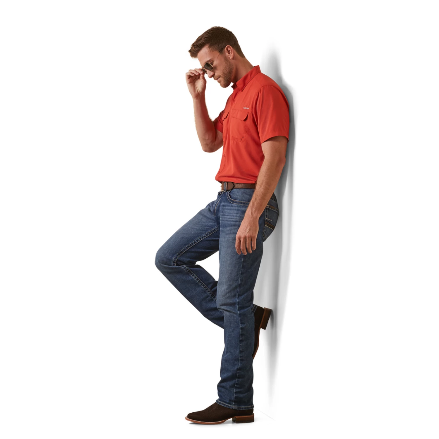 Ariat® Men's VentTEK™ Outbound Fitted Red Button Down Shirt 10045035 7 Ariat® Men's VentTEK™ Outbound Fitted Red Button Down Shirt 10045035 - Image 5