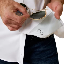 Ariat® Men's VentTEK™ Western Fitted White Button Down Shirt 10045037 -ARIAT Cowboy Gear 10045037c