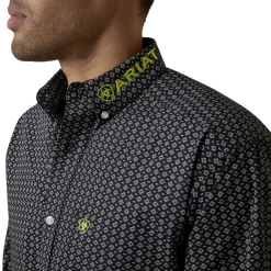 Ariat® Men's Team Peyton Casual Series Black Button Down Shirt 10045064 -ARIAT Cowboy Gear 10045064b