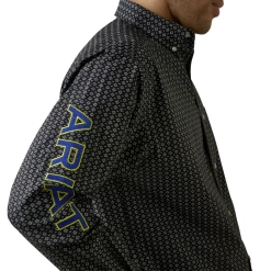 Ariat® Men's Team Peyton Casual Series Black Button Down Shirt 10045064 -ARIAT Cowboy Gear 10045064c