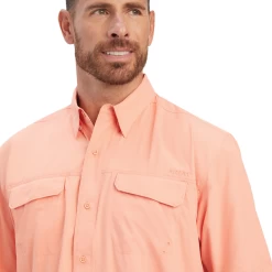 Ariat Men's VentTEK™ Outbound Peach Pink Button Down Shirt 10041123 -ARIAT Cowboy Gear 1123 zoom