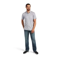 Ariat Men's Fitted Ombre Stripe Sleet Polo Shirt 10040608 -ARIAT Cowboy Gear 1280 kAe7tHMeOxn21YsE