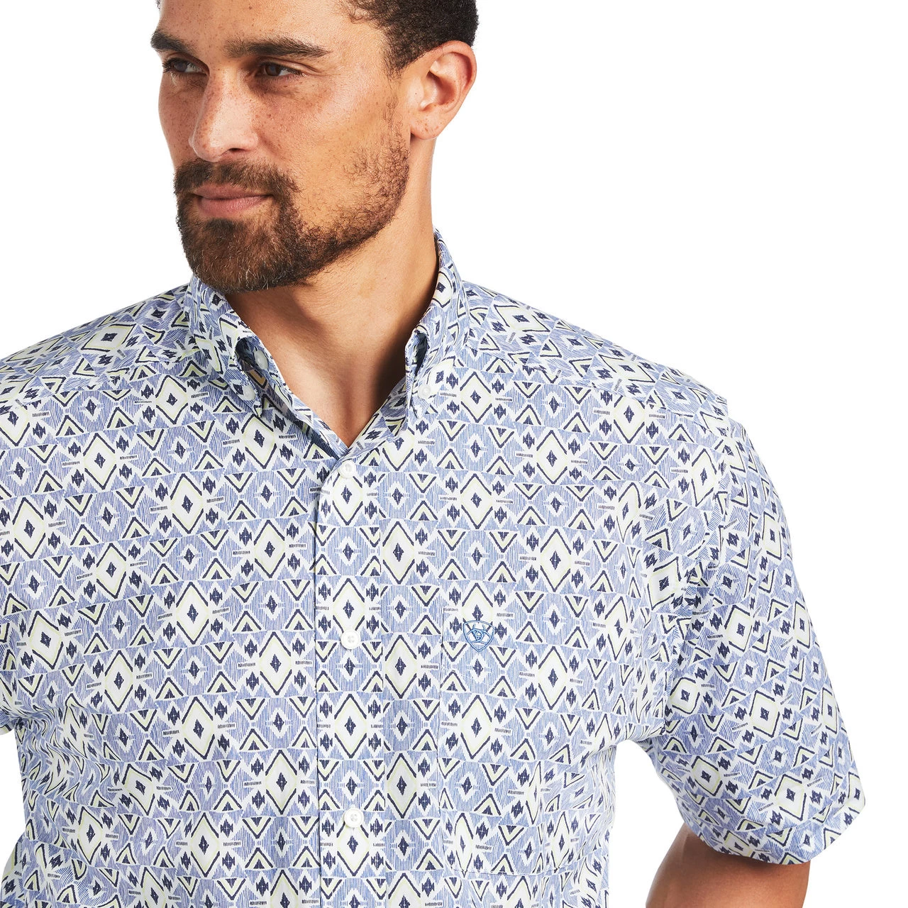 Ariat® Men's Isa Classic Short Sleeve Dutch Blue Shirt 10040692 5 Ariat® Men's Isa Classic Short Sleeve Dutch Blue Shirt 10040692 - Image 3