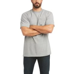 Ariat Men's Rebar Cotton Strong Done Right Grey T-Shirt 10035395