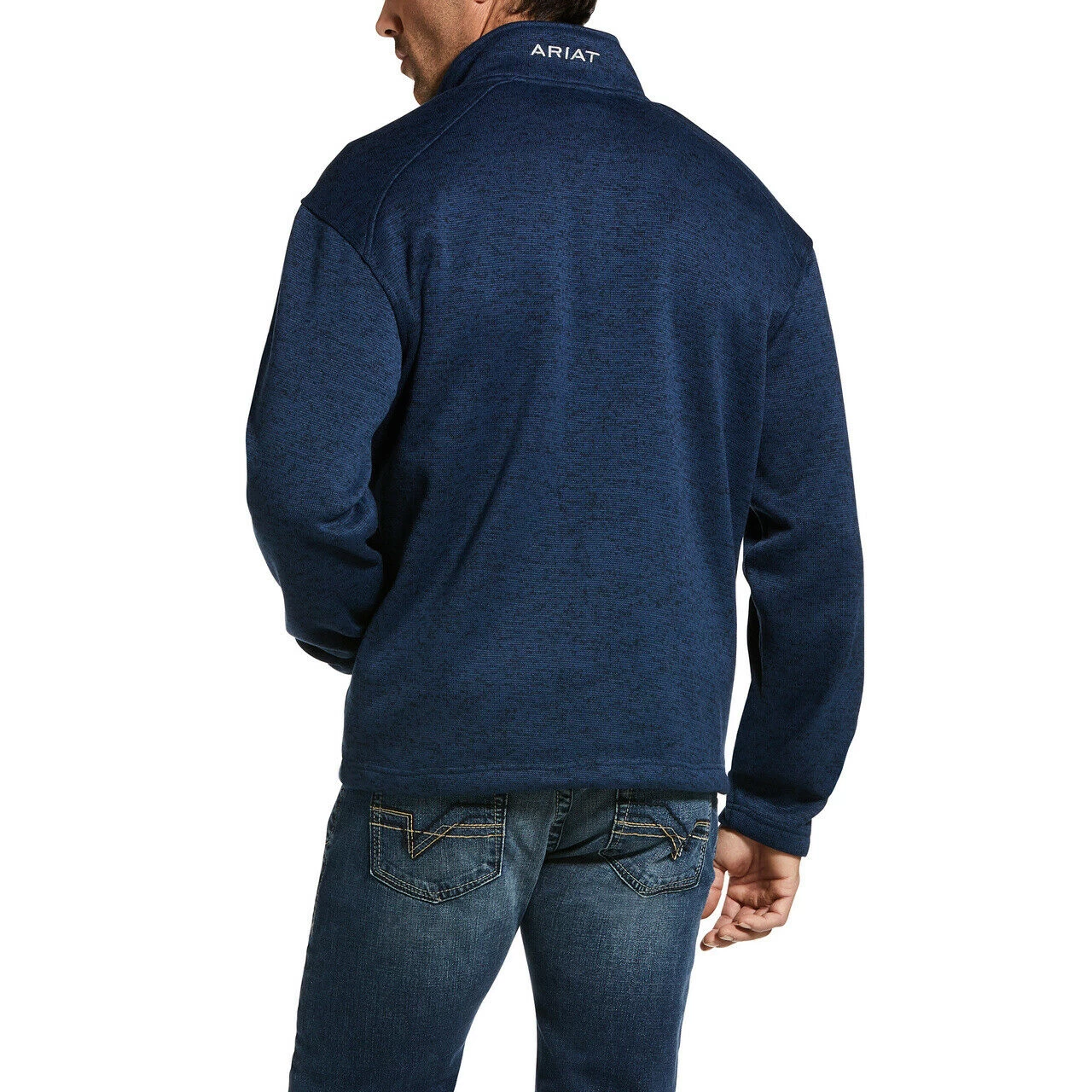 Ariat® Men's Indigo Heather Caldwell 1/4 Zip Sweater Jacket 10033005 4 Ariat® Men's Indigo Heather Caldwell 1/4 Zip Sweater Jacket 10033005 - Image 2