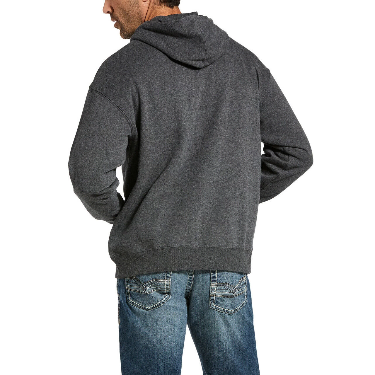 Ariat® Men's US Plank Charcoal Heather Hoodie 10033194 4 Ariat® Men's US Plank Charcoal Heather Hoodie 10033194 - Image 2