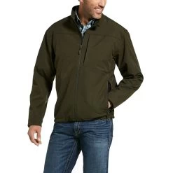 Ariat® Men's Vernon 2.0 Stretch Softshell Brine Olive Jackets 10032928